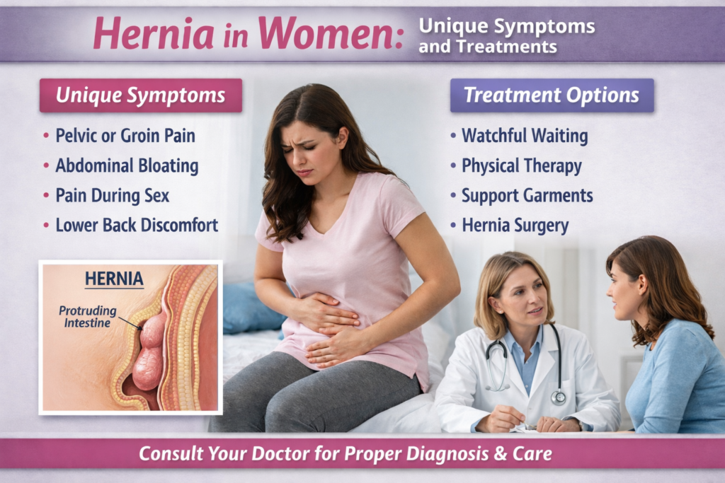 Find early signs and treatment options for hernia in women explained by a specialist, Dr. Sandhya Bade