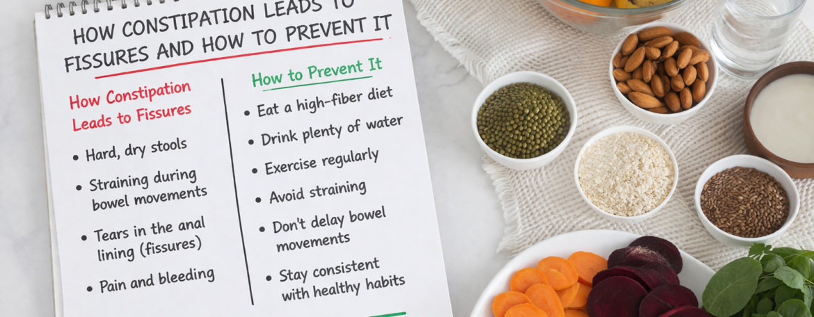 Doctor explaining how constipation causes anal fissures — Fissure Treatment in Pune.