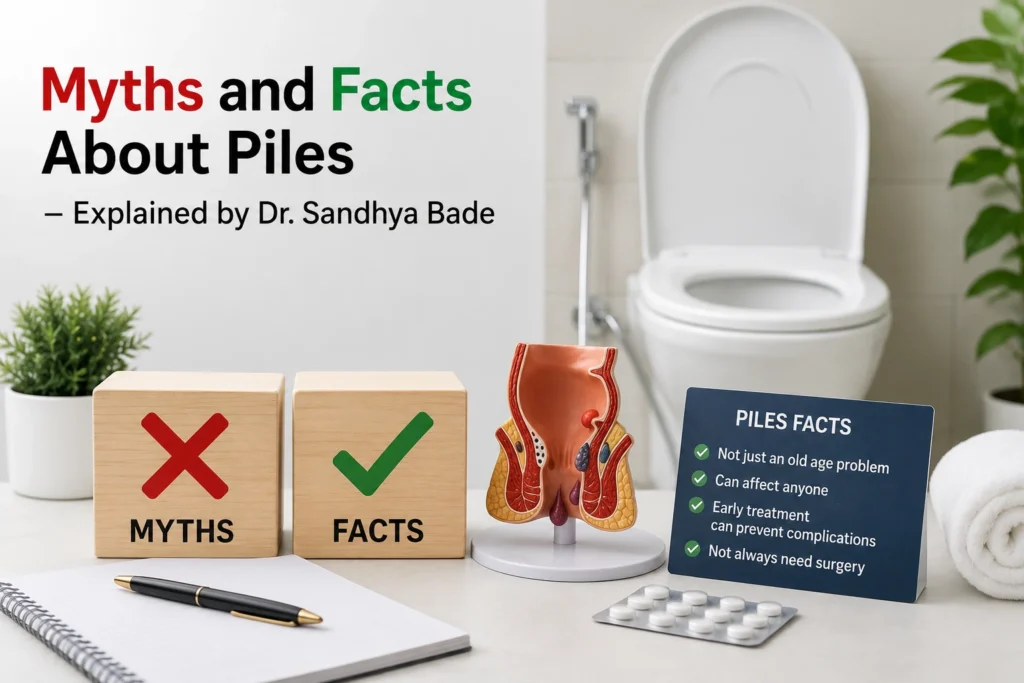 Find myths and facts about piles explained by Dr. Sandhya Bade in Pune